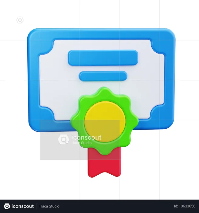 Certificado  3D Icon