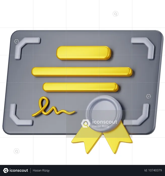 Certificado  3D Icon