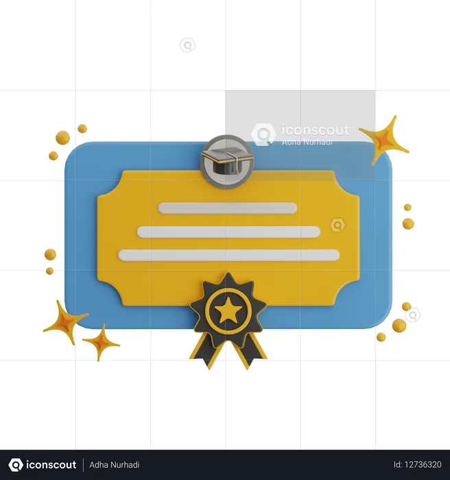 Certificado  3D Icon