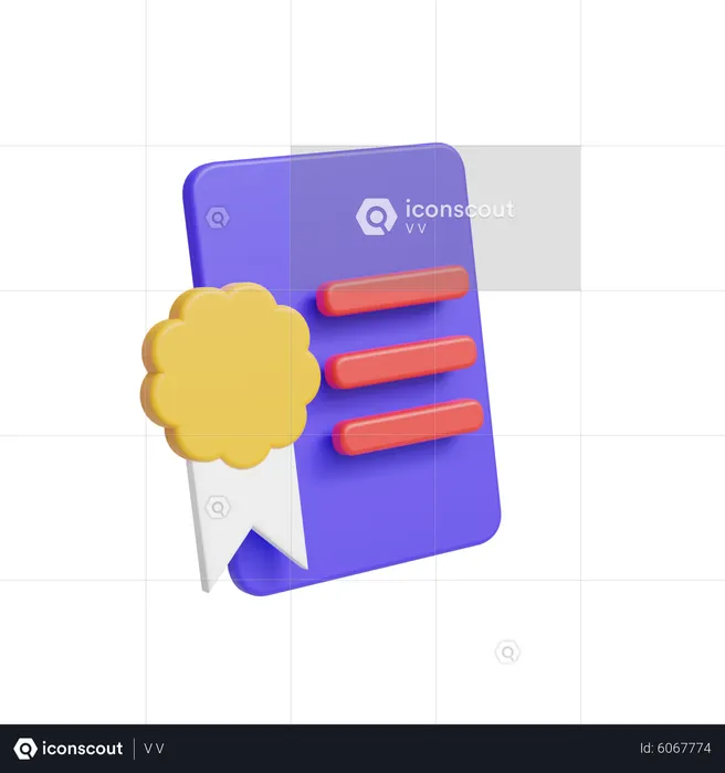 Certificado  3D Icon