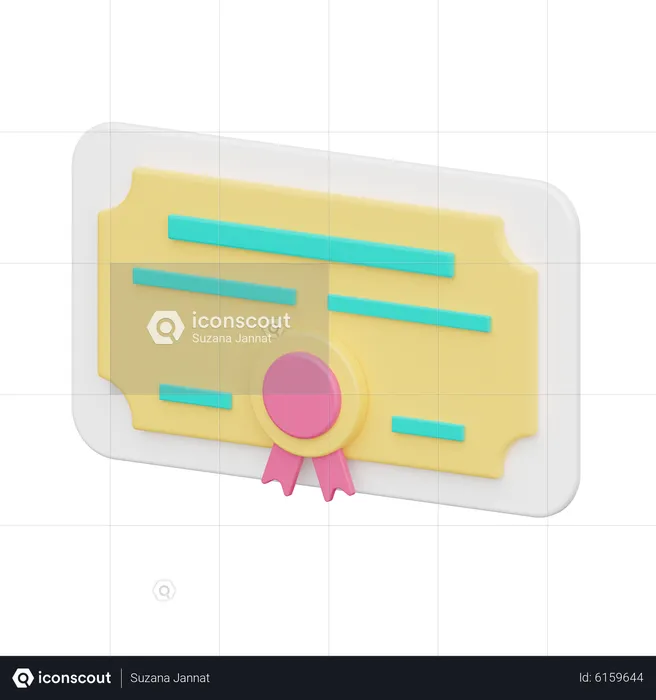 Certificado  3D Icon