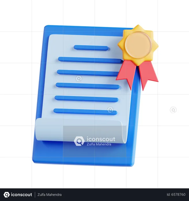 Certificado  3D Icon