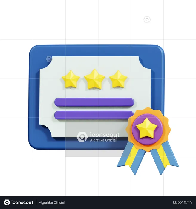 Certificado  3D Icon