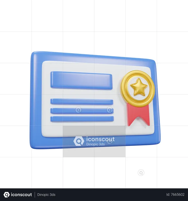 Certificado  3D Icon