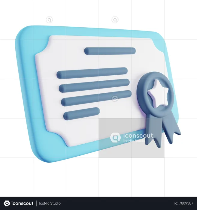 Certificado  3D Icon