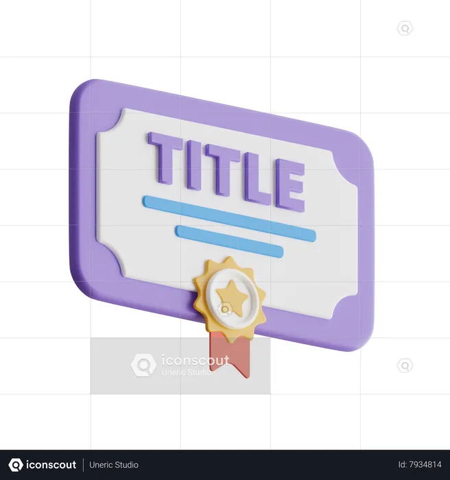 Certificado  3D Icon