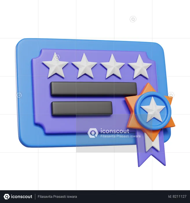 Certificado  3D Icon