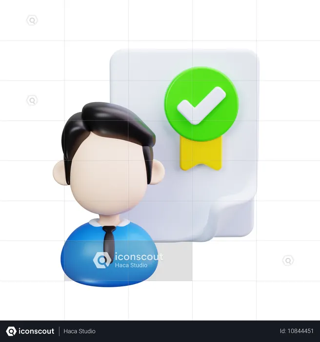 Certificado comercial  3D Icon