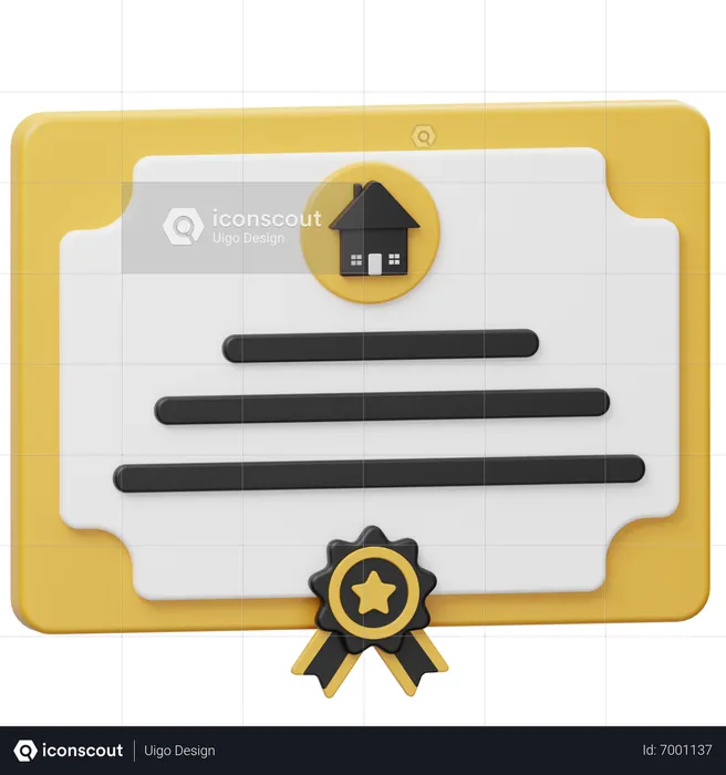 Certificado de casa  3D Icon