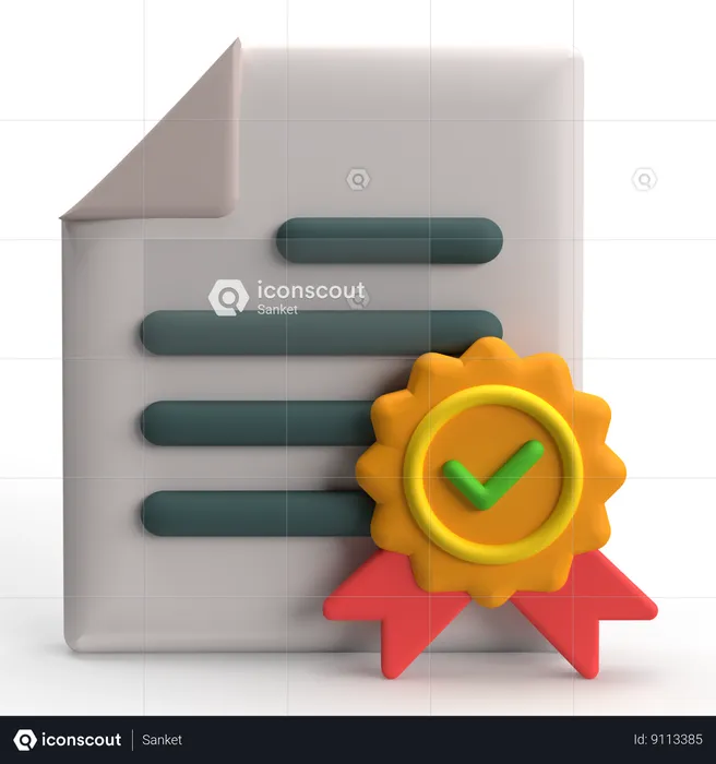 Certificado de garantia  3D Icon