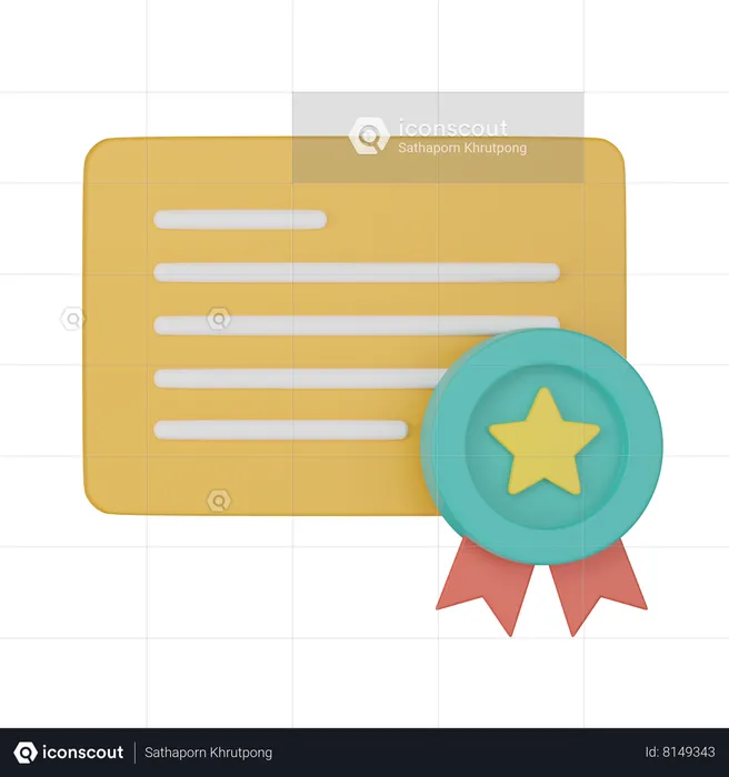 Certificado de graduação  3D Icon