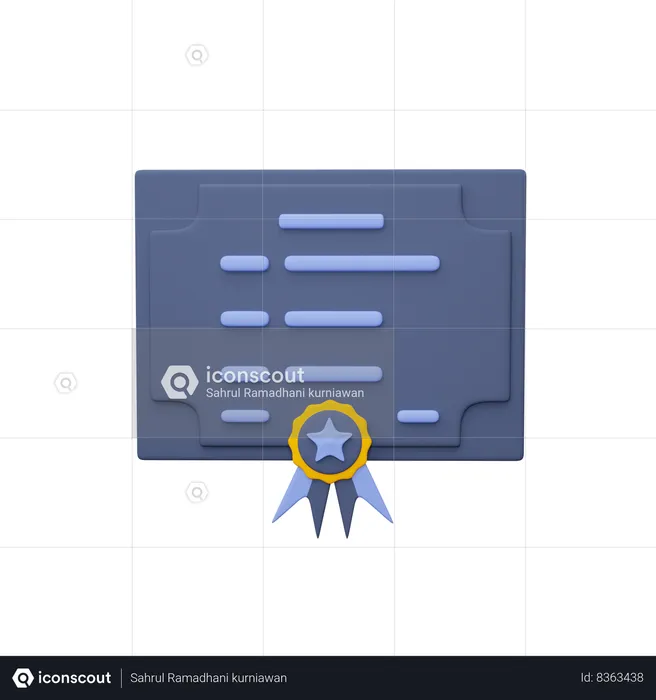 Certificado de graduação  3D Icon