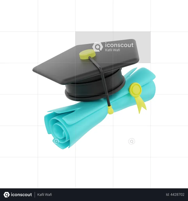 Certificado de graduação  3D Illustration