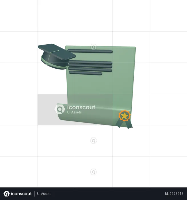 Certificado de graduación  3D Icon