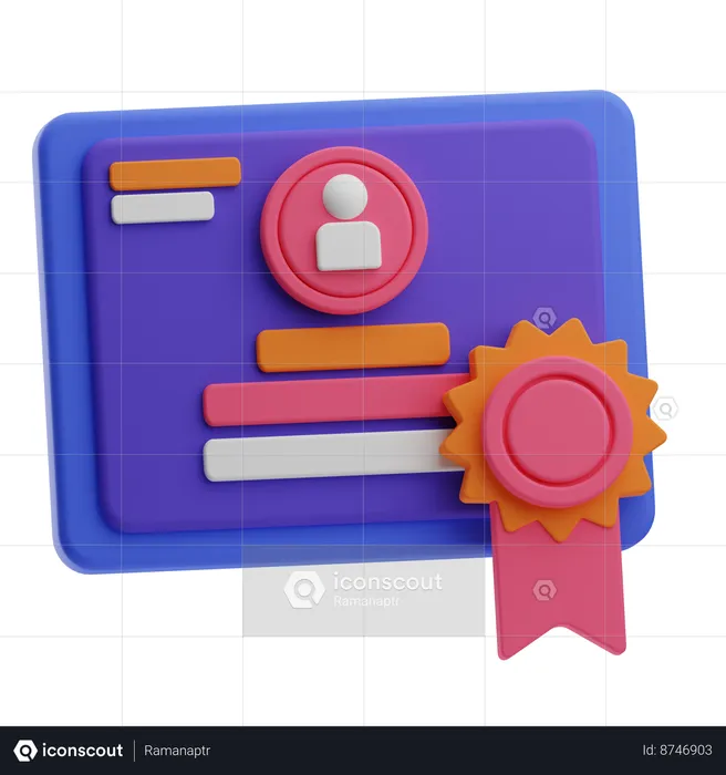 Certificado de rendimiento  3D Icon