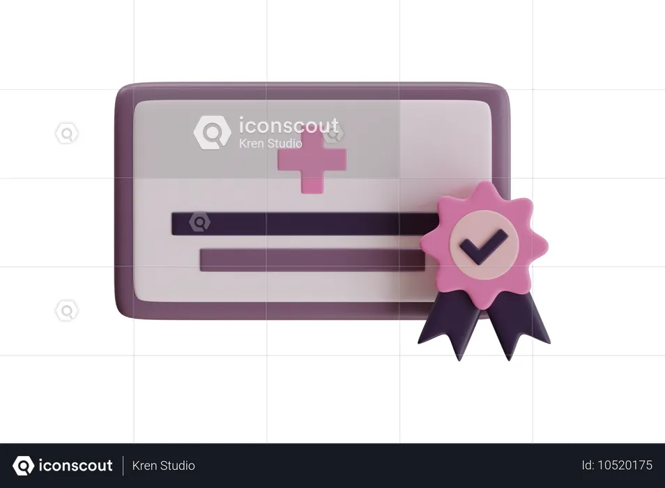 Certificado de vacuna  3D Icon