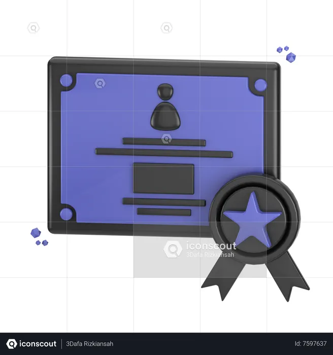 Certificado digital  3D Icon