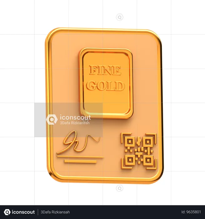 Certificado digital ouro  3D Icon