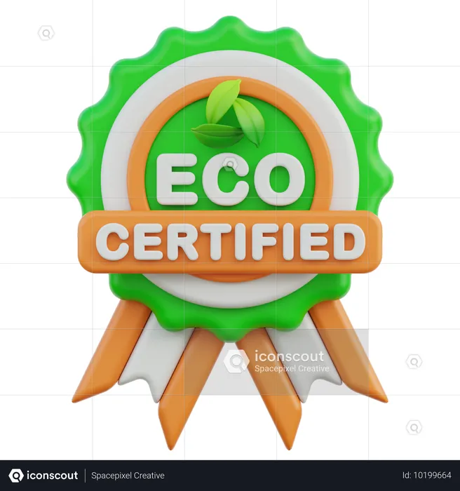 Certificado ecológico  3D Icon