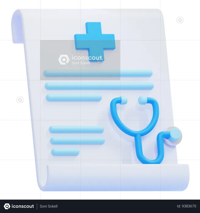 Certificado médico  3D Icon