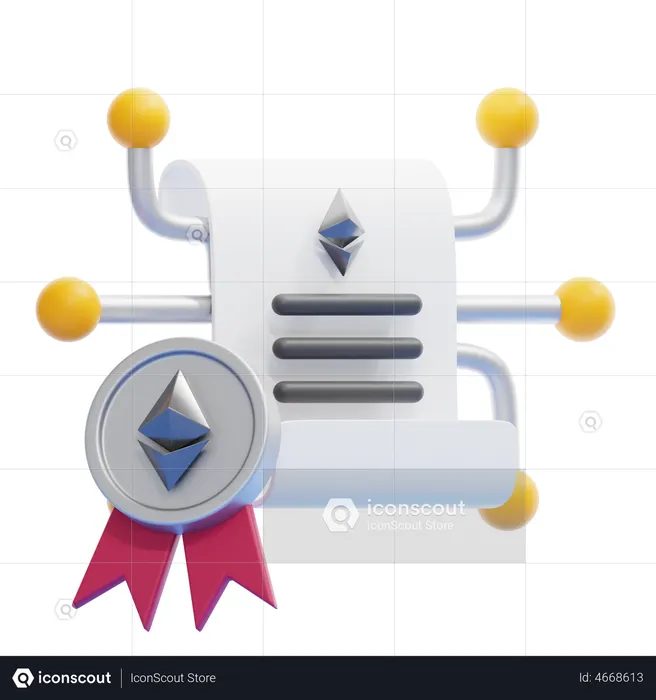 Certificado nft  3D Icon