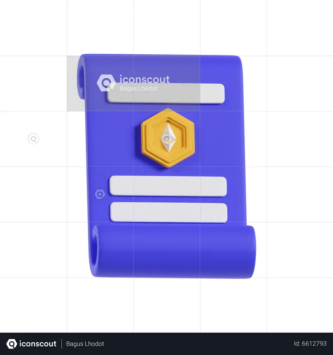 Certificado nft  3D Icon