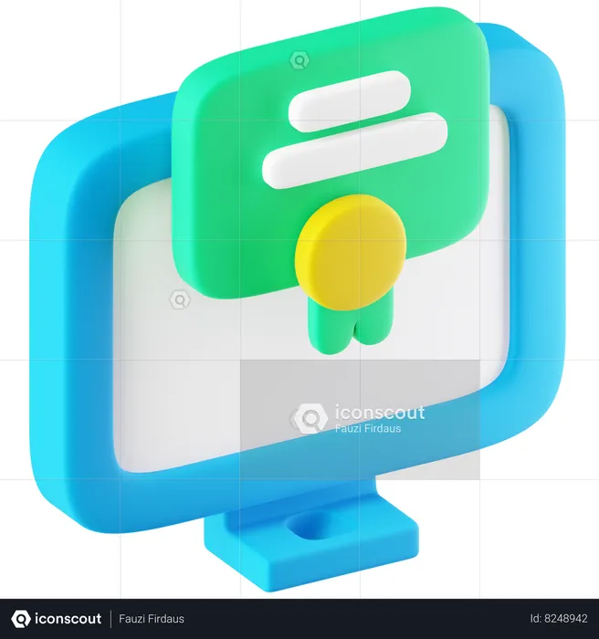 Certificado on-line  3D Icon