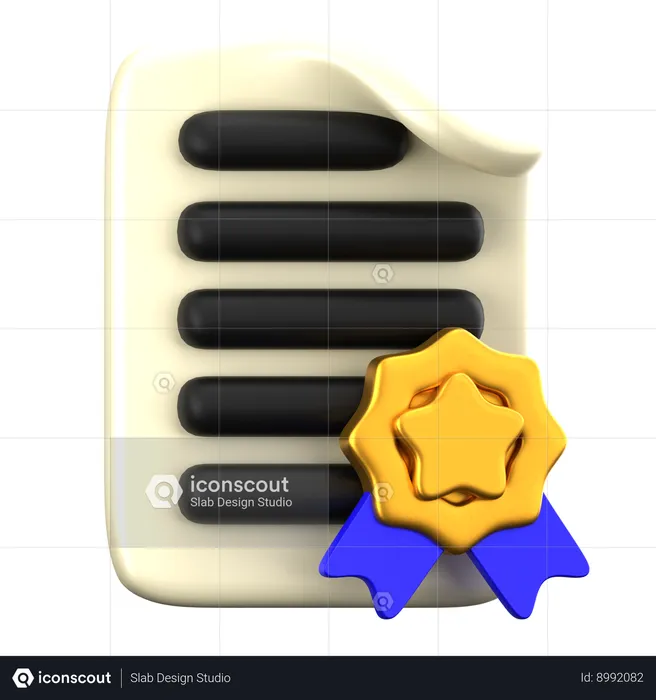 Certificado de prémio  3D Icon