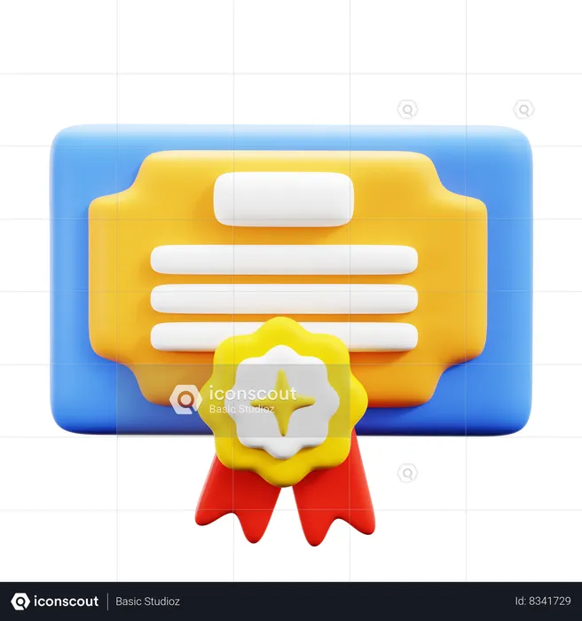 Certificat  3D Icon