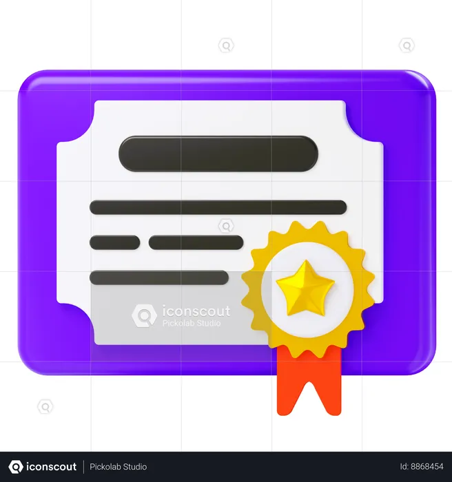 Certificat  3D Icon