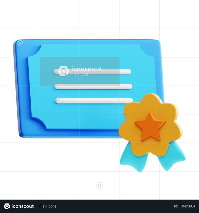 Certificat  3D Icon