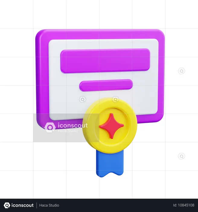 Certificat  3D Icon