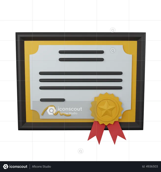 Certificat  3D Icon