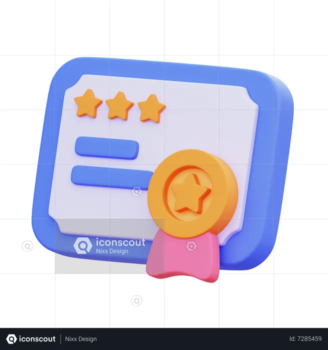 Certificat  3D Icon