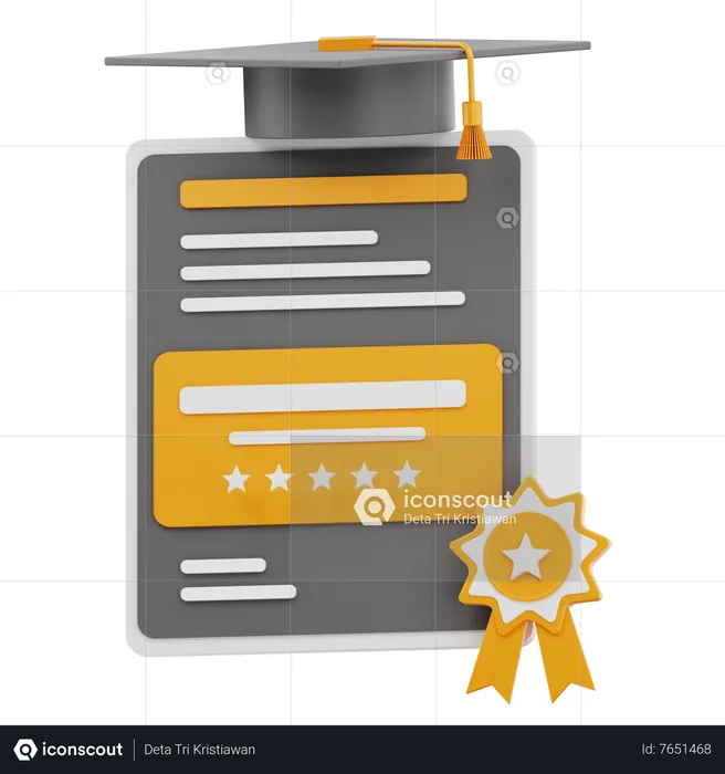 Certificat  3D Icon