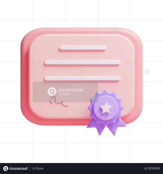 Certificat  3D Icon