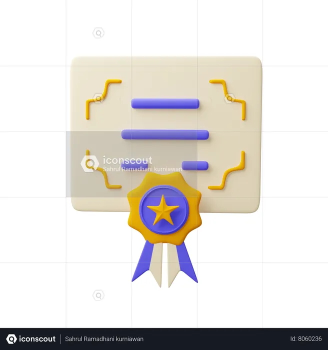 Certificat  3D Icon