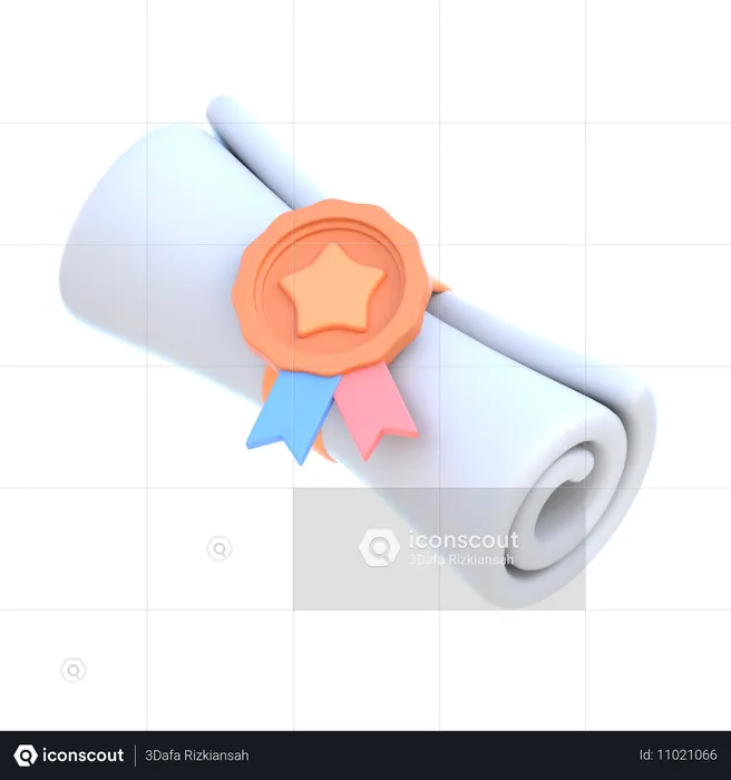 Certificat de fin d'études  3D Icon