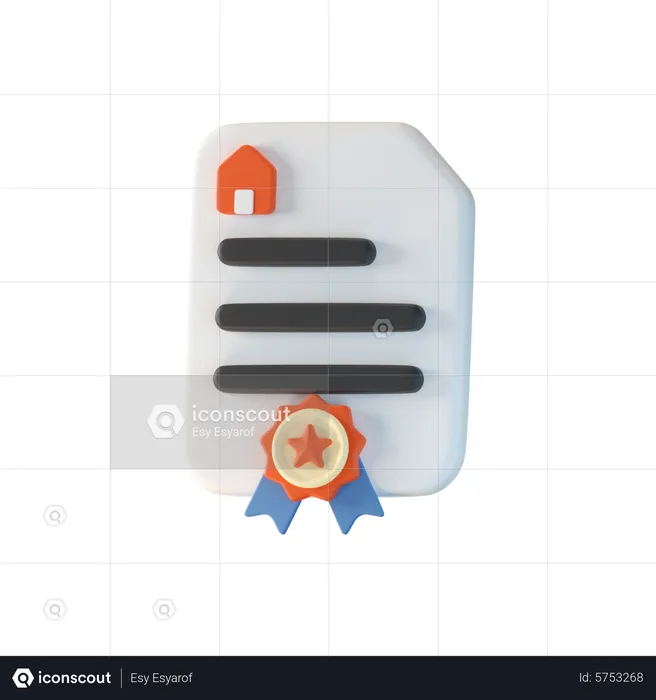 Certificat de domicile  3D Icon