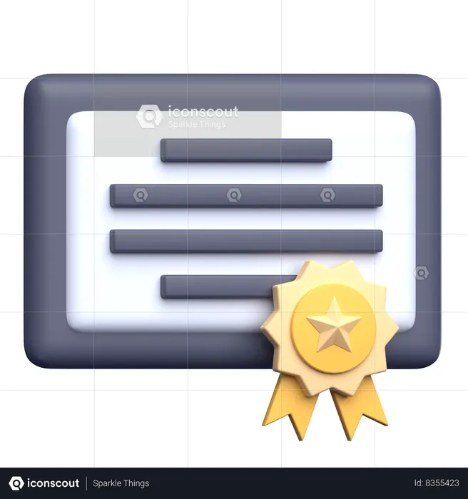 Certificate  3D Icon