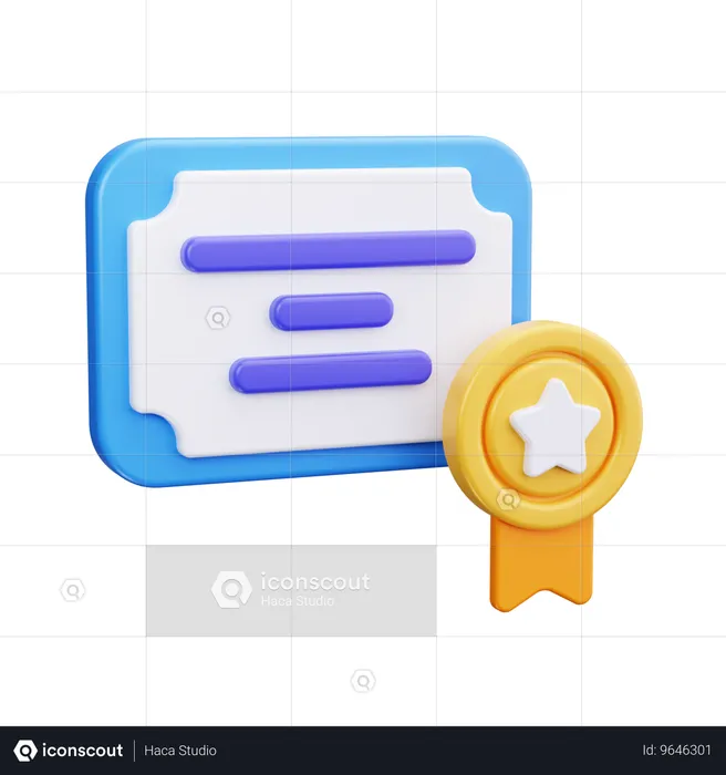 Certificate  3D Icon