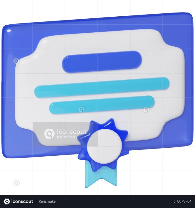 Certificate  3D Icon