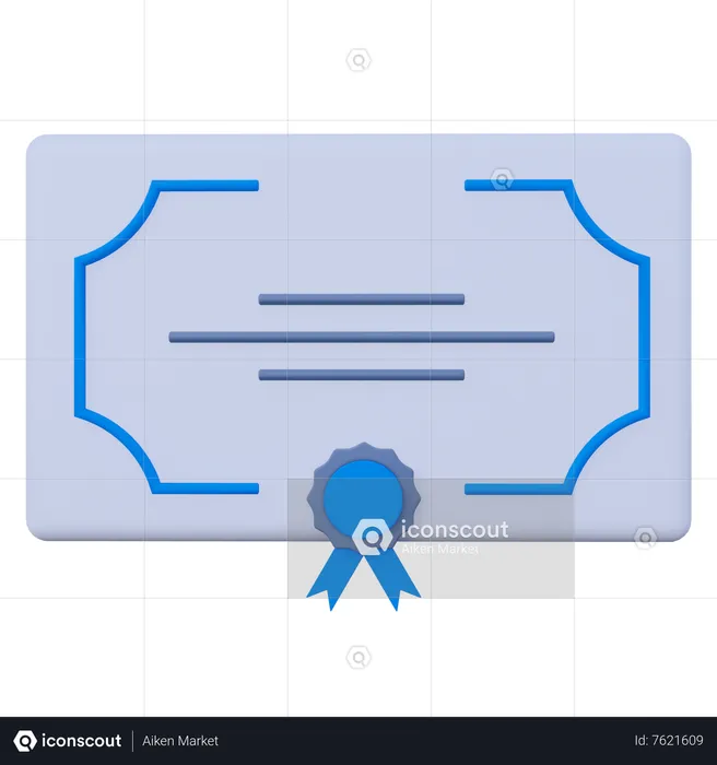 Certificate  3D Icon