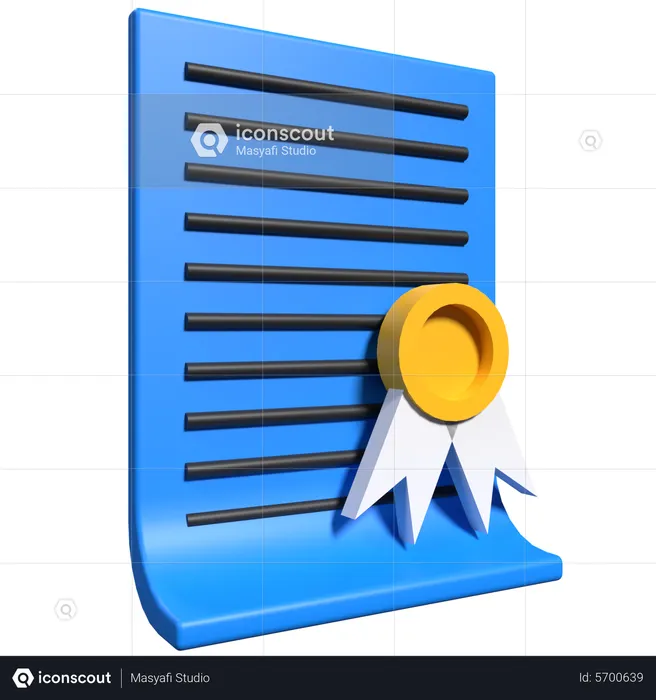 Certificate  3D Icon