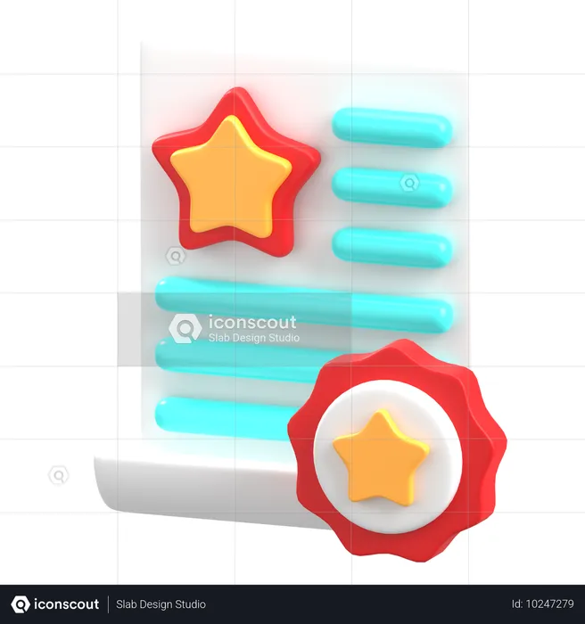 Certificate  3D Icon