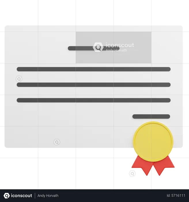 Certificate  3D Icon