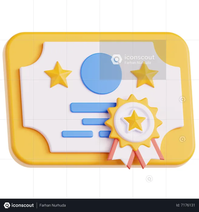 Certificate  3D Icon