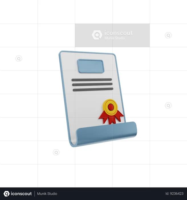 Certificate  3D Icon