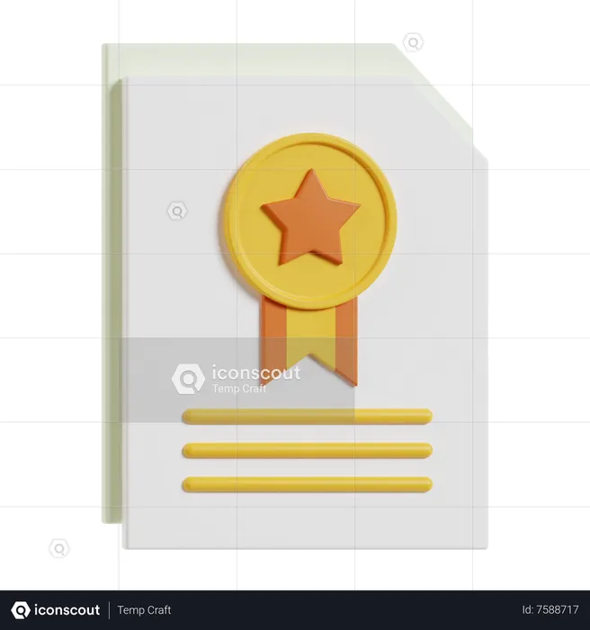 Certificate  3D Icon