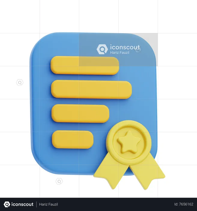 Certificate  3D Icon